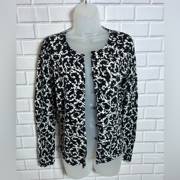 MERONA women Black and White Patterned cardigan Sweater/size S - Picture 8 of 8